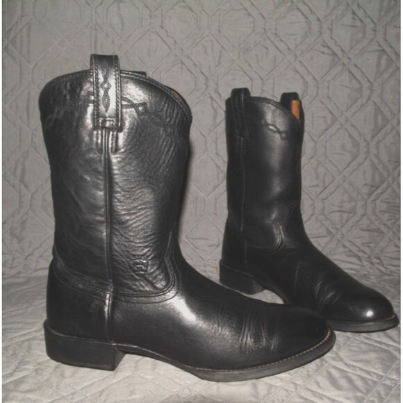 Ariat Heritage Roper Western Boots Black Leather Men\'s US Sz 9.5 EU 43 Cowboy main image 8